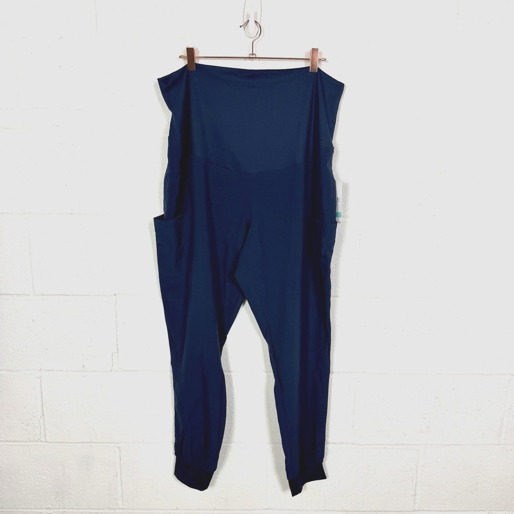 Med Couture NWT‎ MATERNITY Jogger Scrubs SZ L Navy Performance Nursing Medical